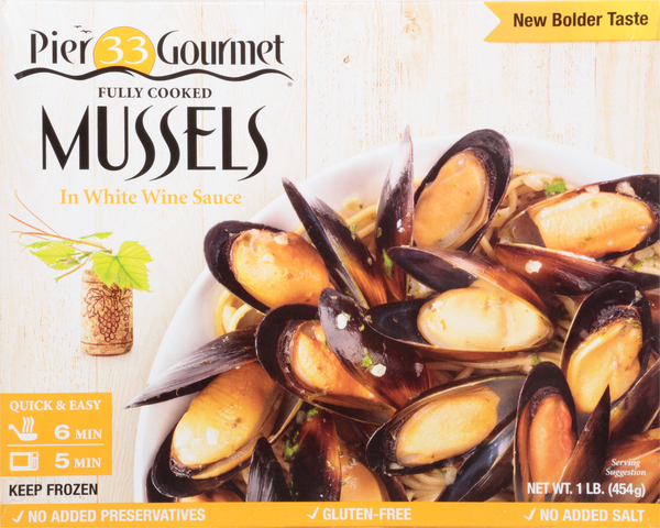 Pier 33 Gourmet Mussels, in White Wine Sauce