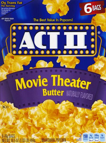 Act II Microwave Popcorn, Movie Theater Butter