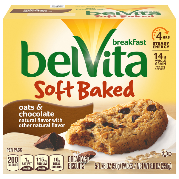 belVita Soft Baked Oats & Chocolate Breakfast Biscuits, 8.8 OZ