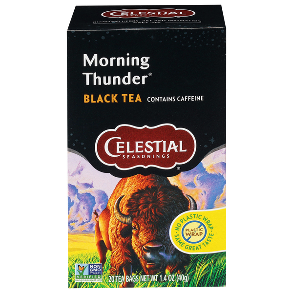 Celestial Seasonings Black Tea, Morning Thunder, Tea Bags