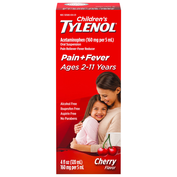 Tylenol Pain + Fever, Oral Suspension, Cherry Flavor