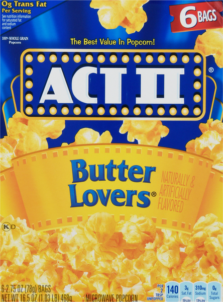 Act II Microwave Popcorn, Butter Lovers