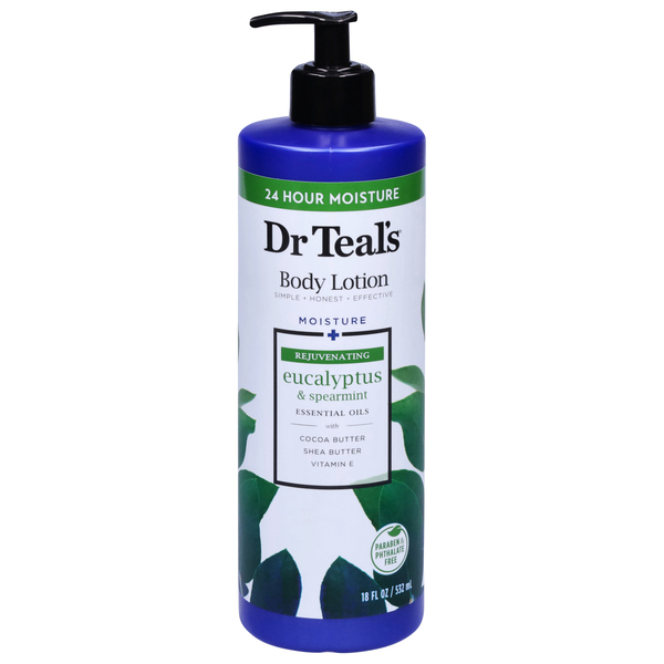 Dr Teal's Body Lotion, Eucalyptus & Supermint, Rejuvenating, Moisture