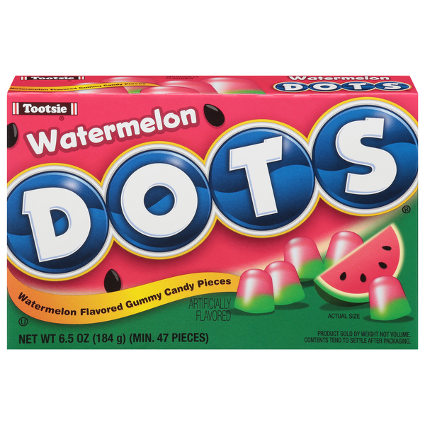 Dots Gummy Candy Pieces, Watermelon Flavored