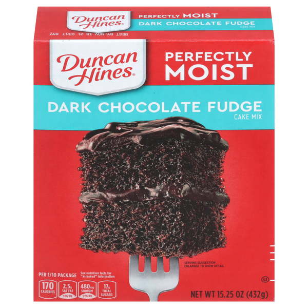 Duncan Hines Cake Mix, Dark Chocolate Fudge, Perfectly Moist
