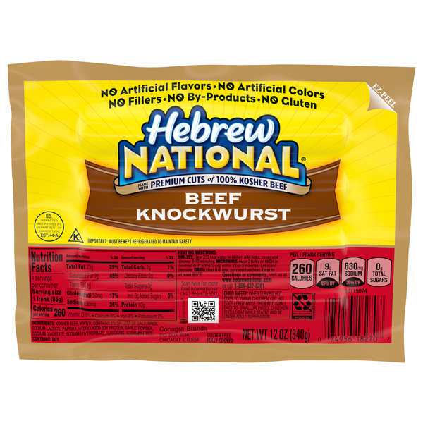 Hebrew National Beef Knockwurst