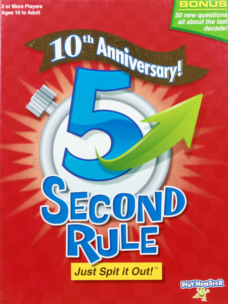 PlayMonster Game, 5 Second Rule, 10th Anniversary, Ages 10 to Adult