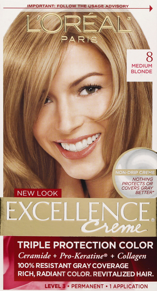 Excellence Triple Protection Color, Medium Blonde 8