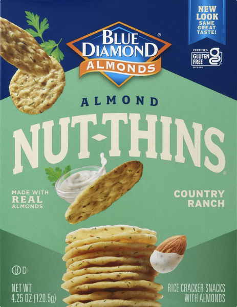 Blue Diamond Cracker Snacks, Nut & Rice, Almond, Country Ranch