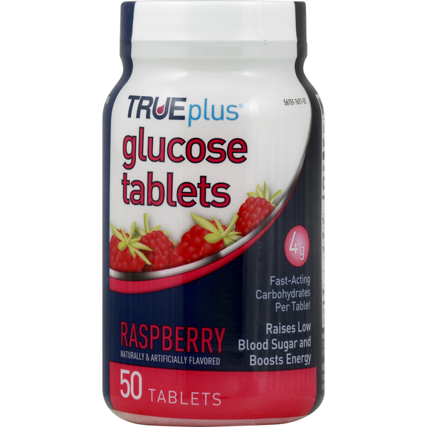 TRUEplus Glucose, 4 g, Tablets, Raspberry