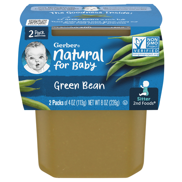 Gerber Green Bean, Sitter 2nd Foods, 2 Pack