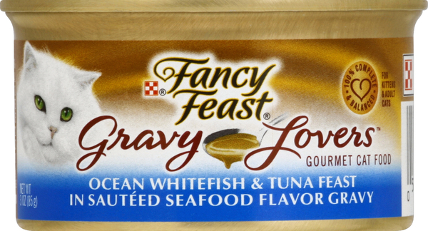 Fancy Feast Cat Food, Gourmet, Ocean Whitefish & Tuna Feast in Sauteed Seafood Flavor Gravy
