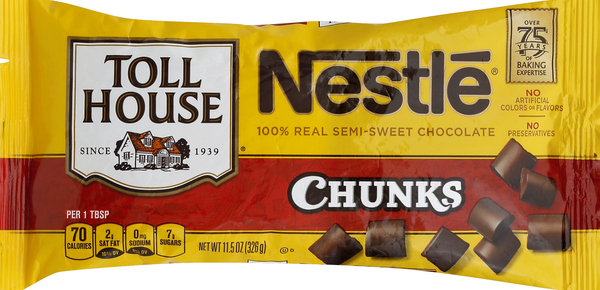 Toll House Semi-Sweet Chocolate, 100% Real, Chunks