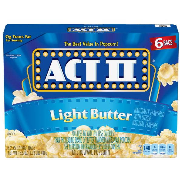 Act II Microwave Popcorn, Light Butter