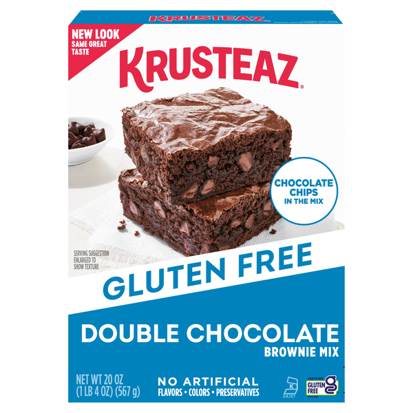 Krusteaz Brownie Mix, Gluten Free, Double Chocolate, Box