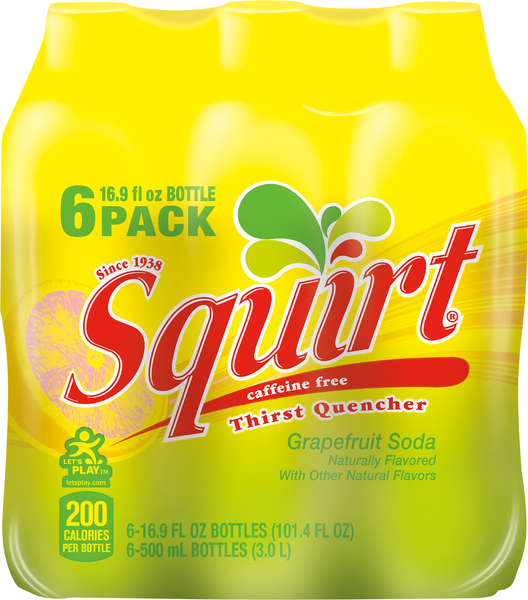 Squirt Thirst Quencher, Caffeine Free, Grapefruit Soda