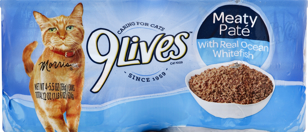 9Lives Cat Food, with Real Ocean Whitefish, Meaty Pate