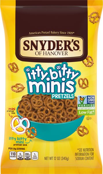 Snyder's Of Hanover Pretzels, Low Fat, Itty Bitty Minis