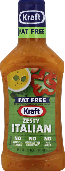 Kraft Dressing, Fat Free, Zesty Italian