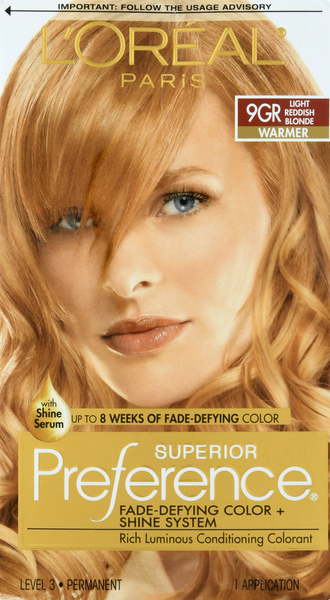 Superior Preference Permanent Hair Color, Light Reddish Blonde 9GR