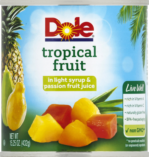 Dole Tropical Fruit, in Light Syrup & Passion Fruit Juice