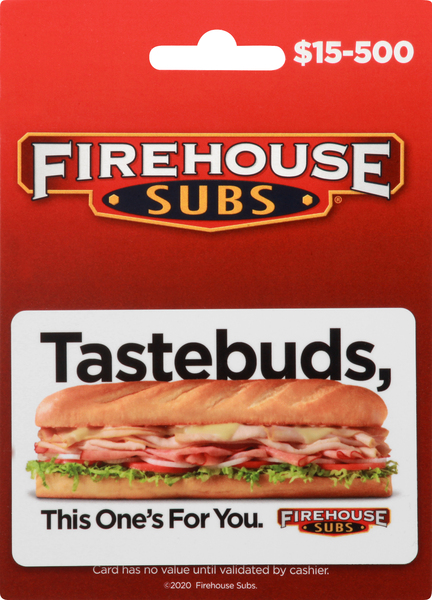 Firehouse Subs Gift Card, $15-500