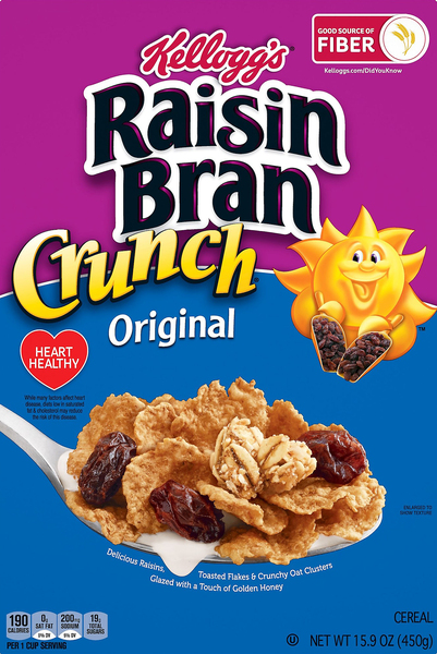 Kellogg's Raisin Bran Crunch, Breakfast Cereal, Original, Good Source of Fiber, 15.9oz Box