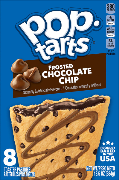 Pop-Tarts Toaster Pastries, Chocolate Chip, Frosted