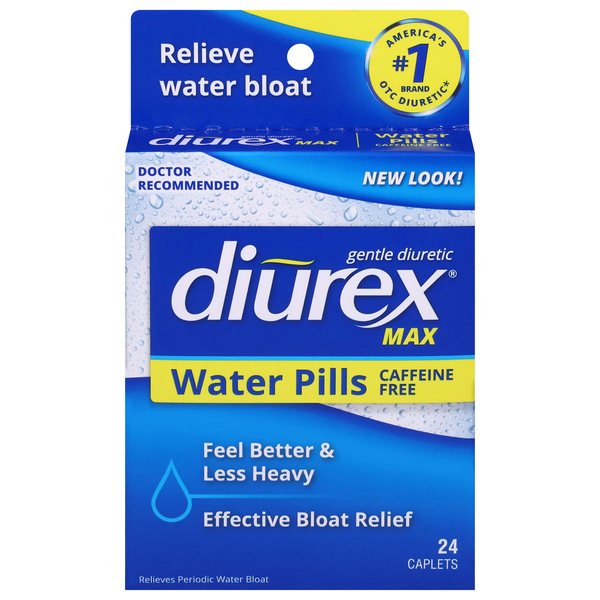 Diurex Water Pills, Max, Caffeine Free, Caplet