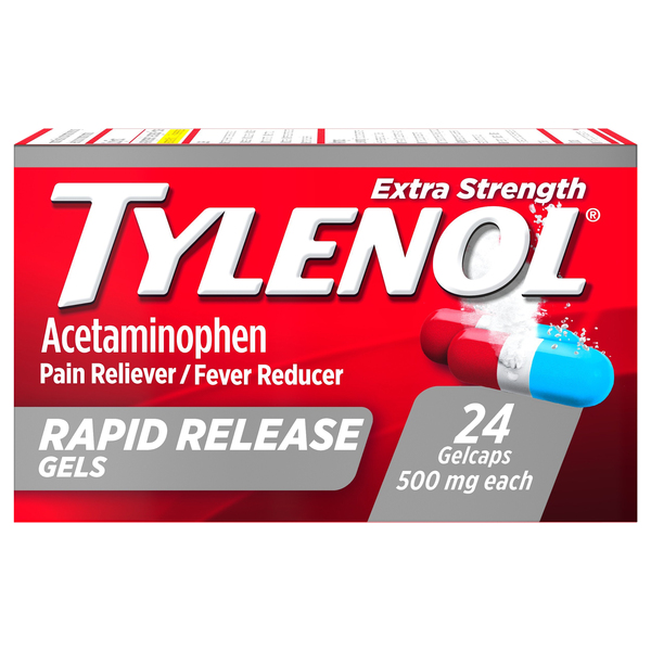 Tylenol Acetaminophen, Extra Strength, 500 mg, For Adults, Gelcaps