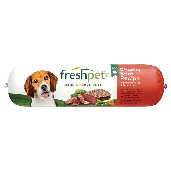 Freshpet Dog Food, Chunky Beef Recipe, Slice & Serve Roll