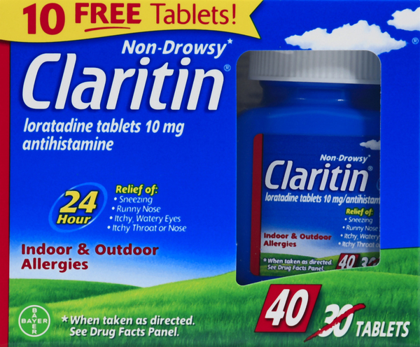 Claritin Indoor & Outdoor Allergies, Non-Drowsy, 10 mg, Tablets