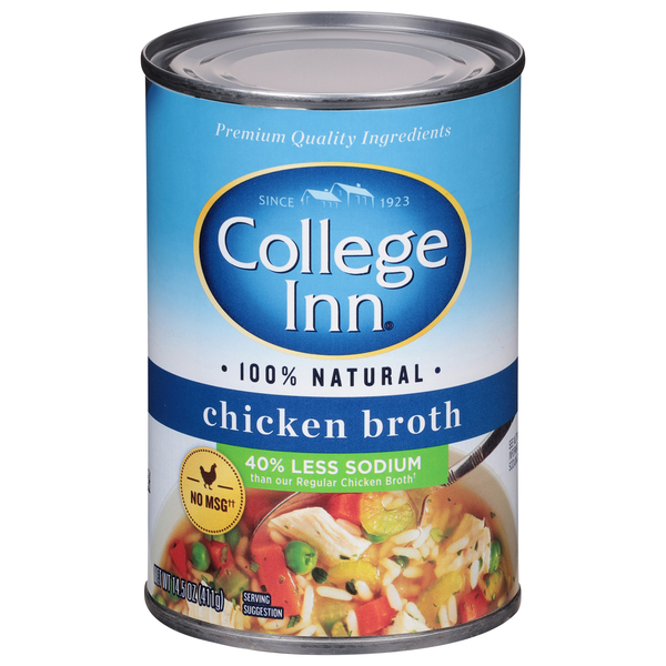 College Inn Chicken Broth, 40% Less Sodium, 100% Natural