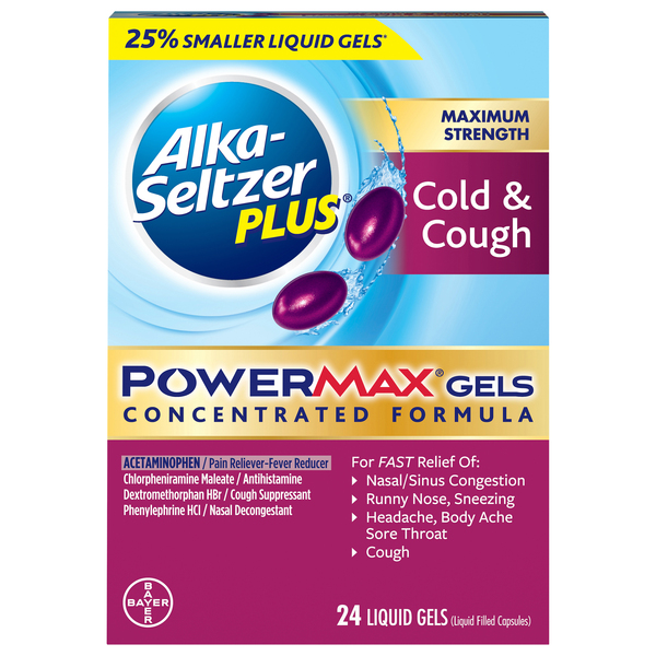 Alka-Seltzer Plus Cold & Cough, Maximum Strength, Liquid Gels