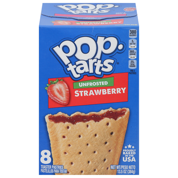 Pop-Tarts Toaster Pastries, Strawberry, Unfrosted