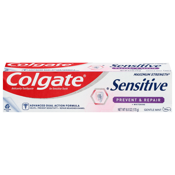 Colgate Toothpaste, Anticavity, Sensitive, Maximum Strength, Gentle Mint, Paste