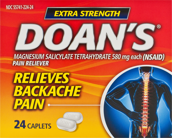 Doan's Pain Reliever, Extra Strength, 580 mg, Caplets