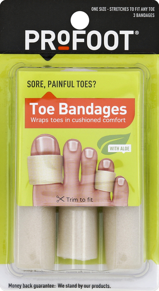 Profoot Toe Bandages, with Aloe, One Size