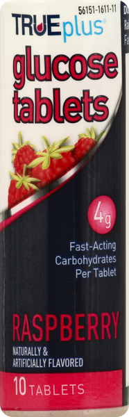 True Plus Glucose Tablets, Raspberry, On the Go