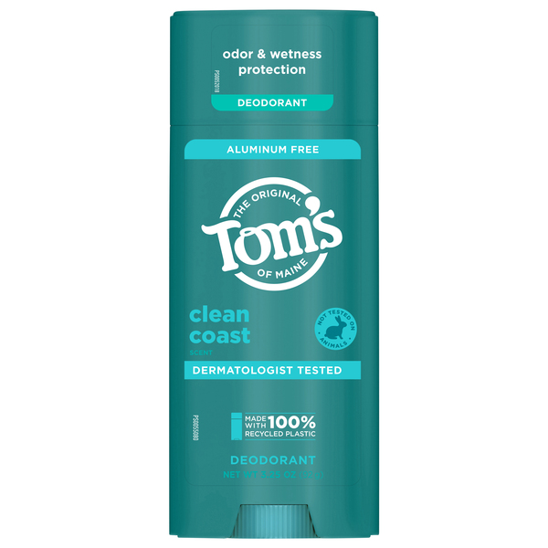 Tom's of Maine Deodorant, Clean Coast Scent, Aluminum Free