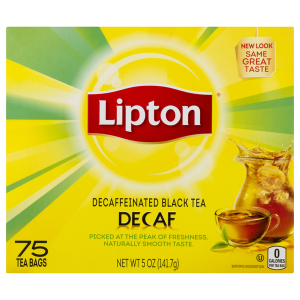 Lipton Black Tea, Decaf, Smooth