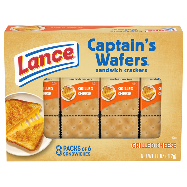 Lance Sandwich Crackers, Grilled Cheese, 8 Pack