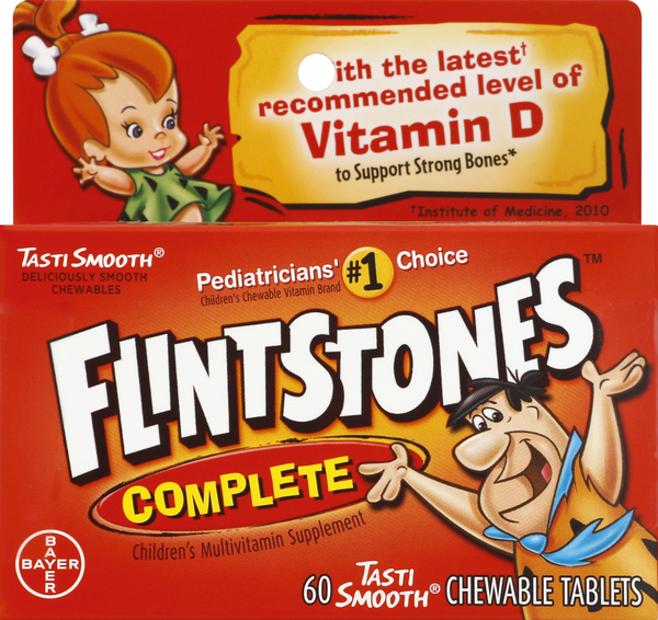 Flintstones Multivitamin, Children's, Complete, TastiSmooth, Chewable Tablets
