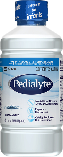 Pedialyte Electrolyte Solution, Unflavored, for Infants