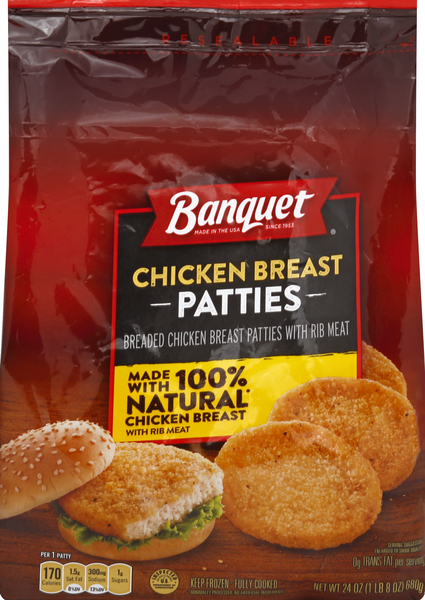 Banquet Chicken Breast Patties, Family Pack