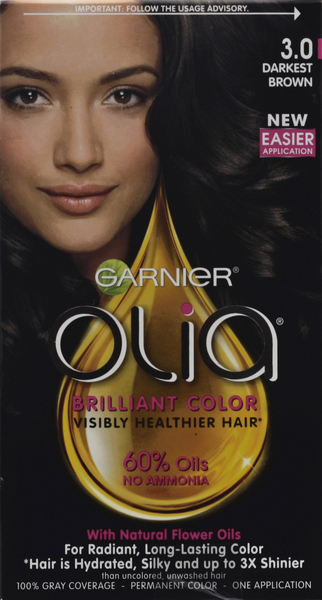 Olia Permanent Hair Color, Darkest Brown 3.0