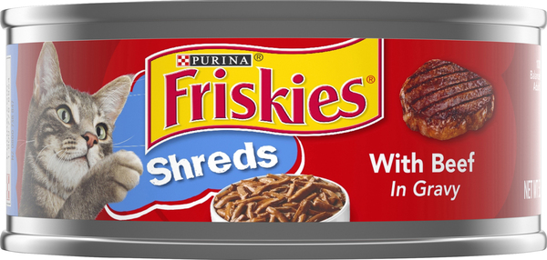 Friskies Cat Food, Shreds with Beef in Gravy