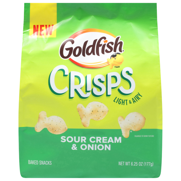 Goldfish Baked Snacks, Sour Cream & Onion, Crisps