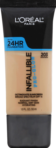 L'Oreal Foundation, Pro-Glow, Nude Beige 203, SPF 15