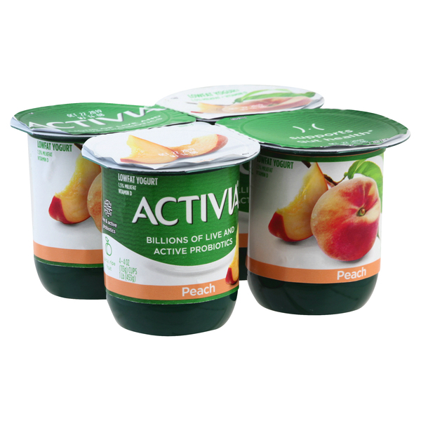 Activia Yogurt, Lowfat, Peach